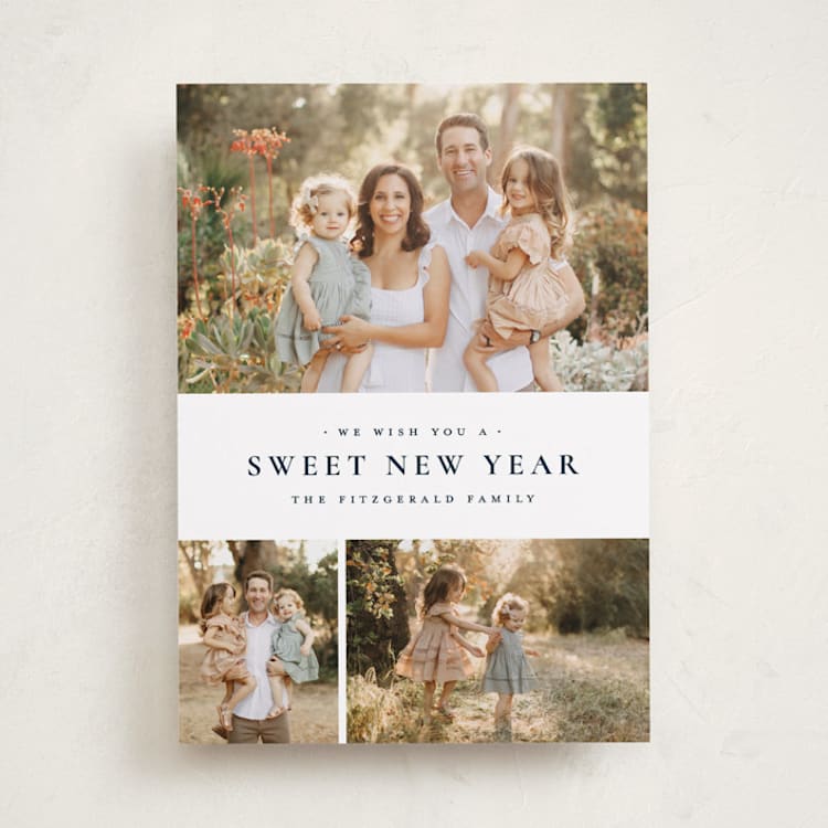 "Quartzite" - Rosh Hashanah Cards in Navy by Wildfield Paper Co - Front
