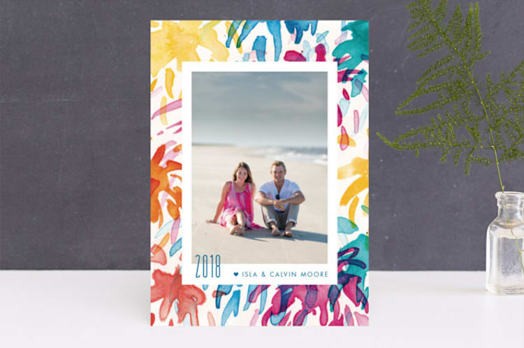 "Fireworks Frame" - Retired Holiday Cards in Tropics by Holly Whitcomb - Front