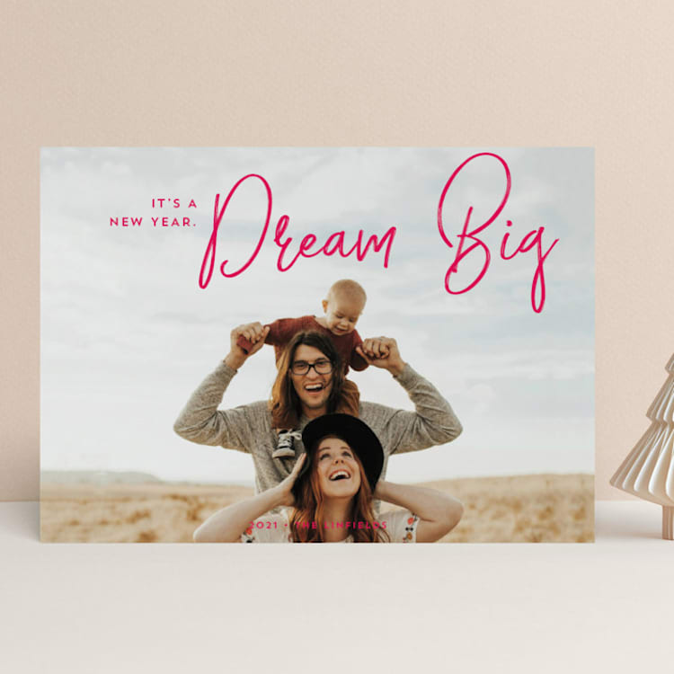 "Dream Big" - Retired Holiday Cards in Firecracker by Lori James - Front