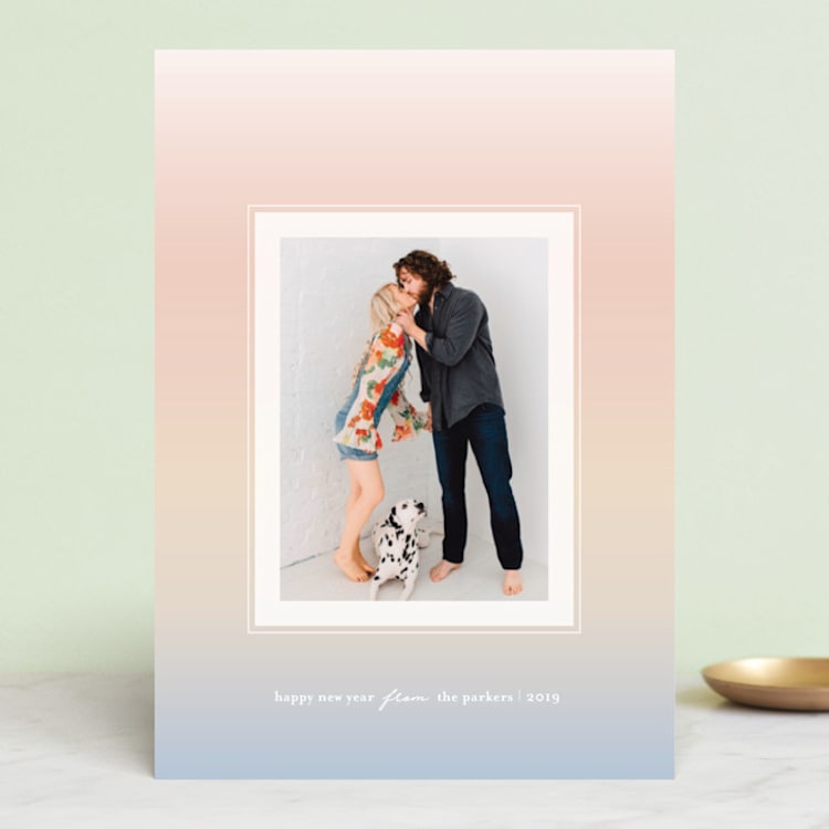"Modern Sunset" - Retired Holiday Cards in Sunset by Annie Shapiro - Front
