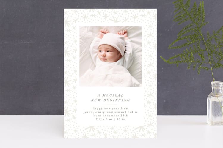 "Magical Beginning" - Retired Holiday Cards in Pebble by Julie Murray - Front