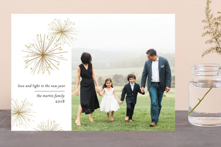 "Sparkler" - Retired Holiday Cards in Bronze by Laura Condouris - Front