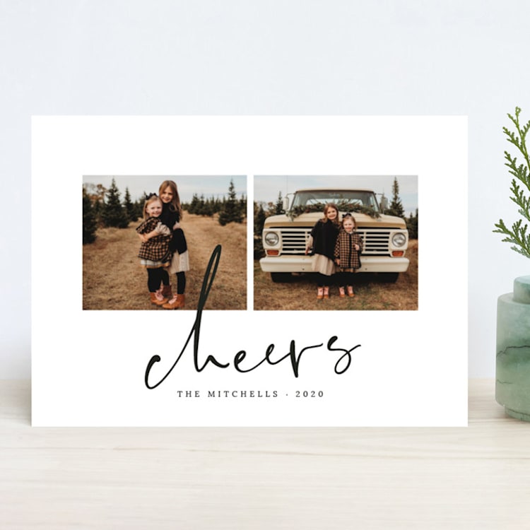 "Simple Cheers" - Retired Holiday Cards in Pearl by Summer Winkelman - Front