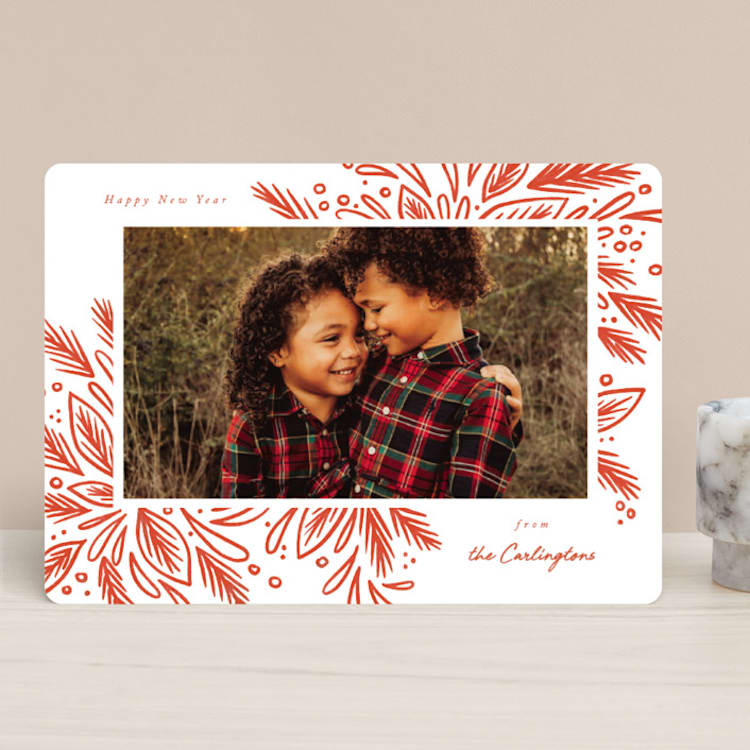 "Festive" - Retired Holiday Cards in Ruby by Jen Owens - Front
