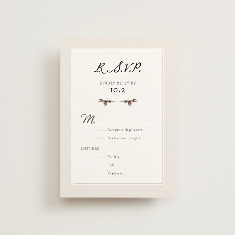 "Gone To Seed" - RSVP Postcards in Taupe by Honeybunch Studio - Front