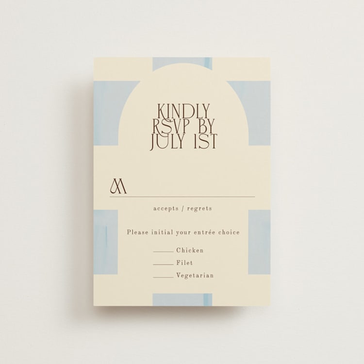 "Checker Wash" - RSVP Postcards in Ivory by Baumbirdy - Front