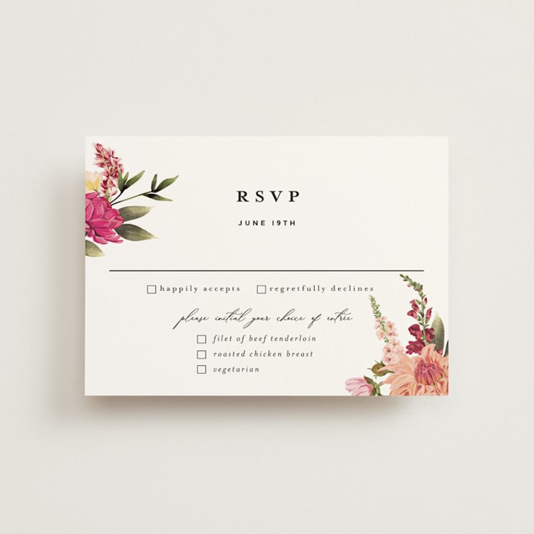 "Lush" - RSVP Postcards in Magenta by Susan Moyal - Front