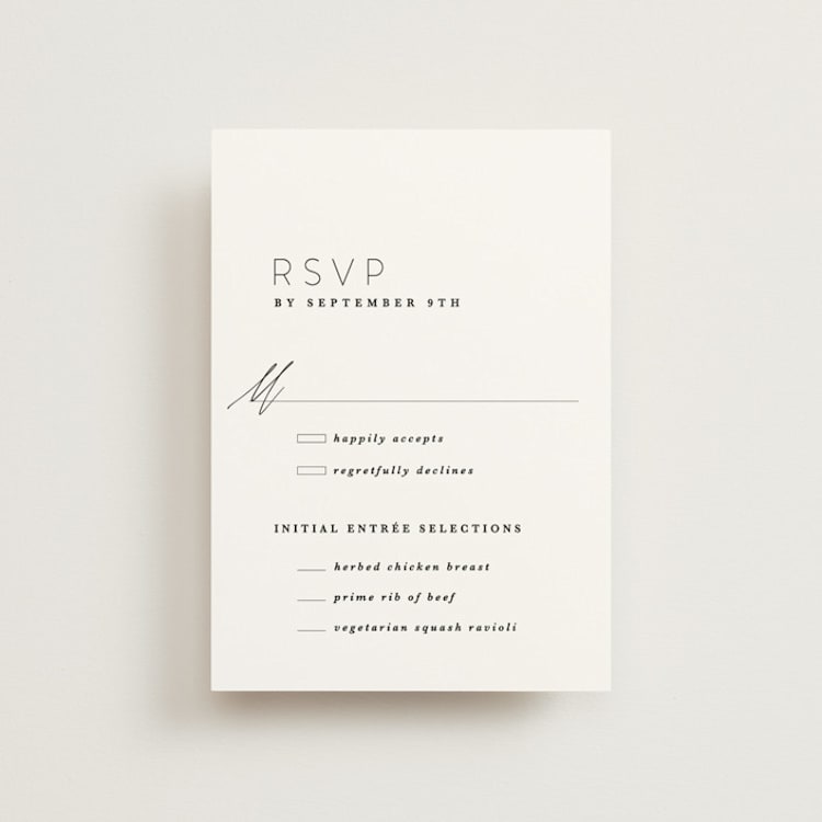 "Paire" - RSVP Postcards in Tuxedo by Kate Ahn - Front