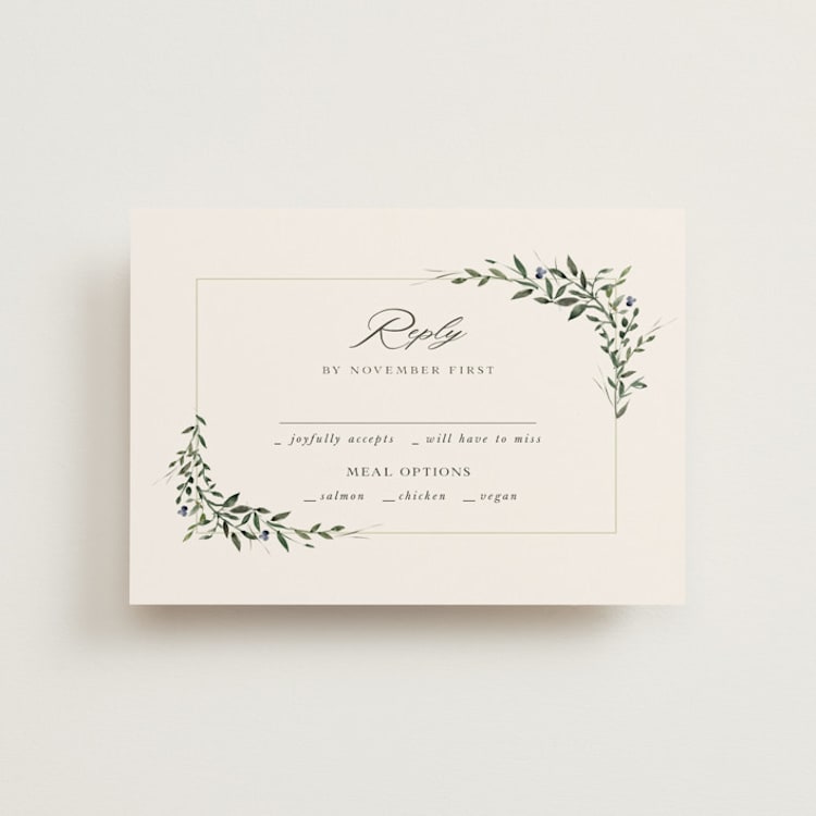 "Green Wreath" - RSVP Postcards in Champagne by Lori Wemple - Front