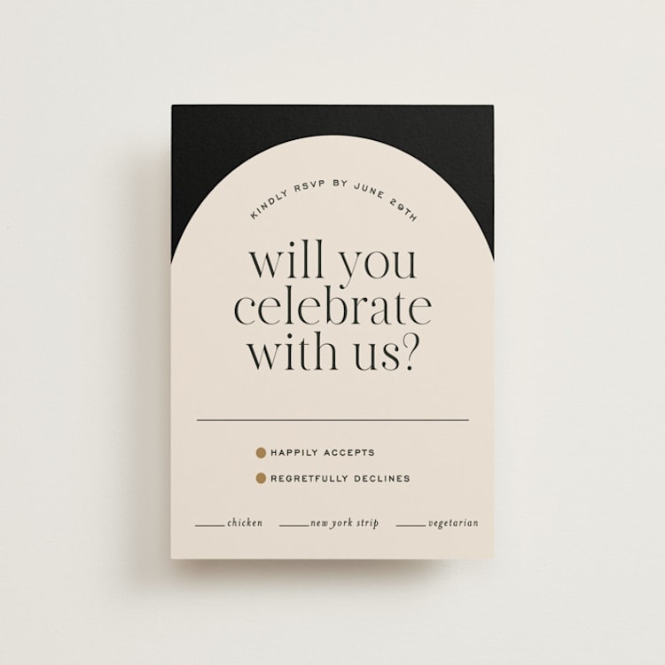 "Little party big love" - RSVP Postcards in Noir by Jessica Corliss - Front