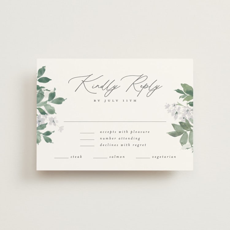 "Grove" - RSVP Postcards in Fern by Everett Paper Goods - Front
