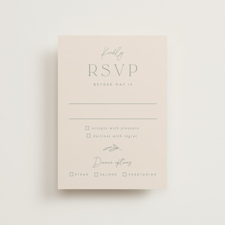 "Soft Arch" - RSVP Postcards in Sage by Erica Krystek - Front