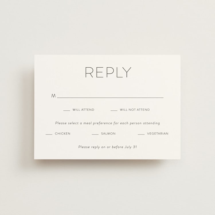"Forever And" - RSVP Postcards in Black Tie by Kim Dietrich Elam - Front