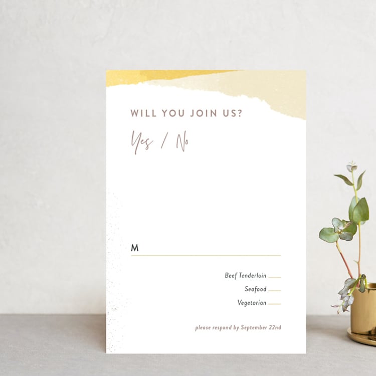 "Collage" - RSVP Postcards in Golden Rod by Ann Gardner - Front