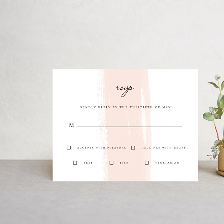 "Single Swath" - RSVP Postcards in Blush by Angela Marzuki - Front