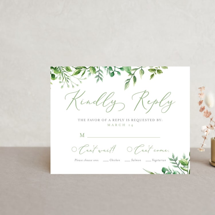 "Bright & Green" - RSVP Postcards in Spring by Amanda Day - Front