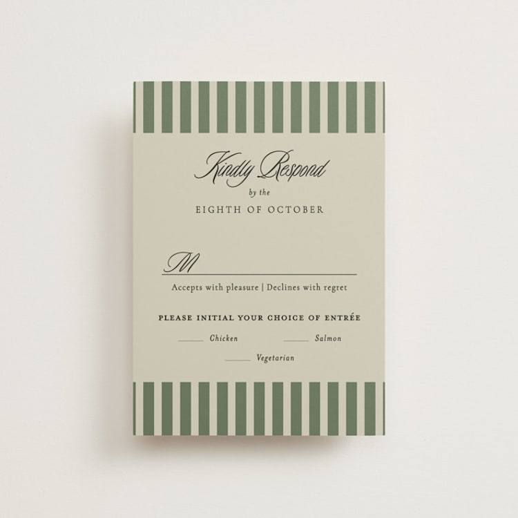 "Holiday Ribbon" - RSVP Postcards in Ruby by Jackie Crawford - Front