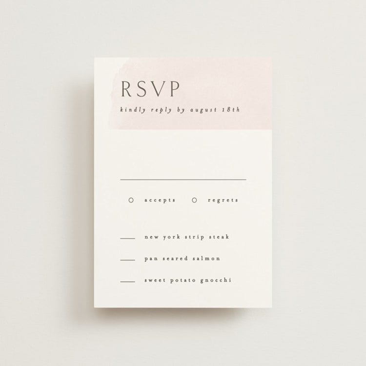 "Softly Layered" - RSVP Postcards in Blush by Everett Paper Goods - Front