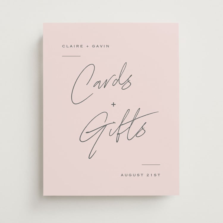 "Chic Names" - Reception Signs in Blush by Carolyn MacLaren - Front