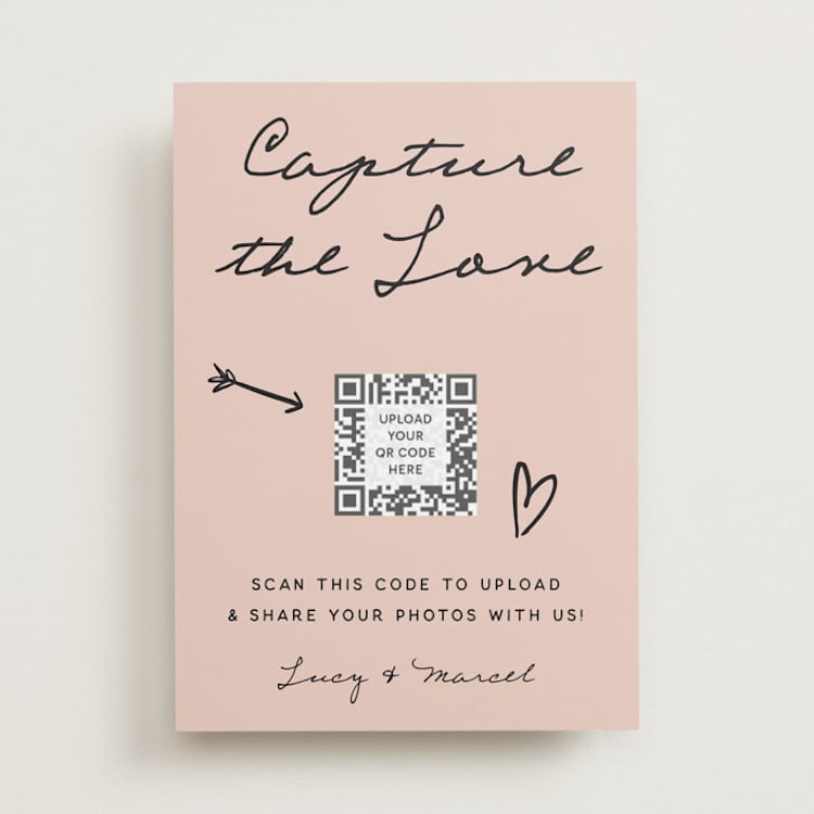 "Ballpoint Suite" - Reception Signs in Blush by Ani Somi - Front