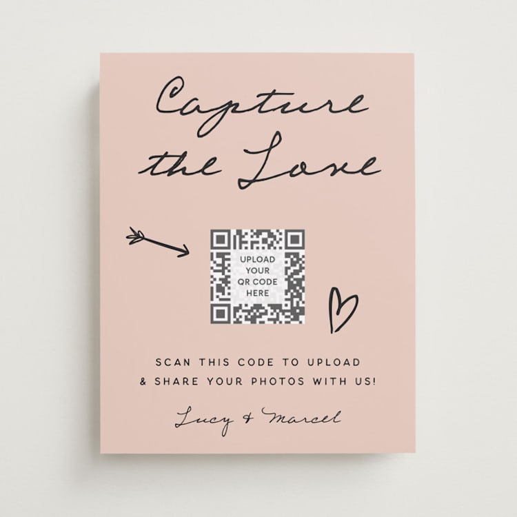 "Ballpoint Suite" - Reception Signs in Blush by Ani Somi - Front