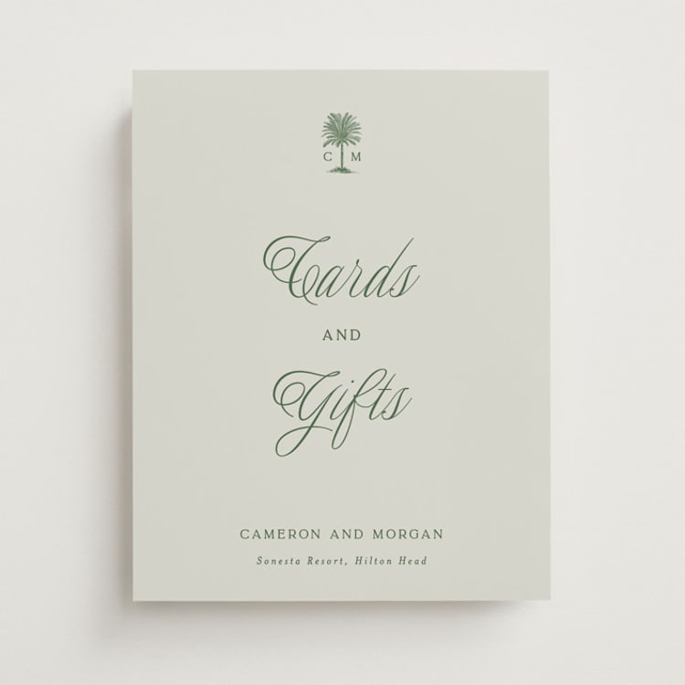 "Tropical" - Reception Signs in Sage by Bethan - Front