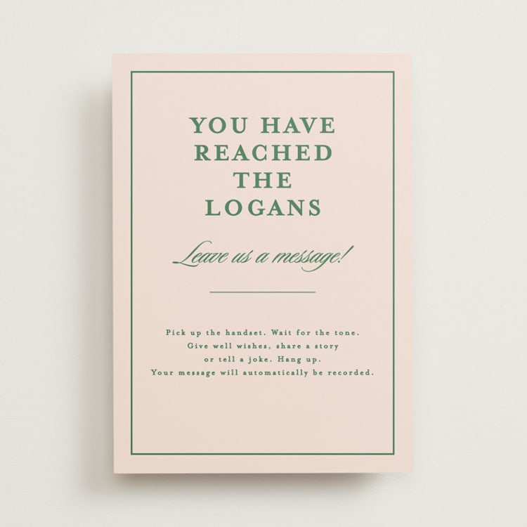 "Scripted" - Reception Signs in Emerald by Creo Study - Front