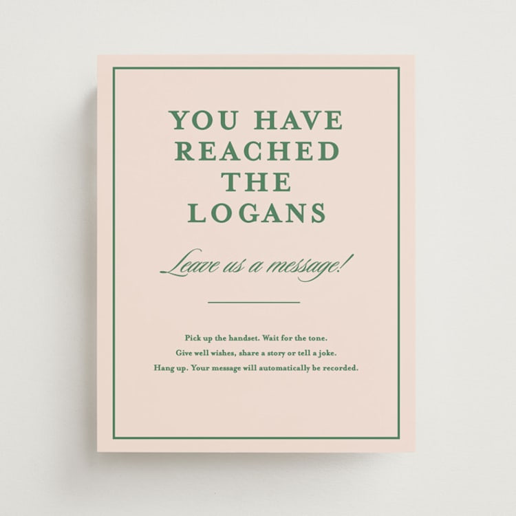 "Scripted" - Reception Signs in Emerald by Creo Study - Front