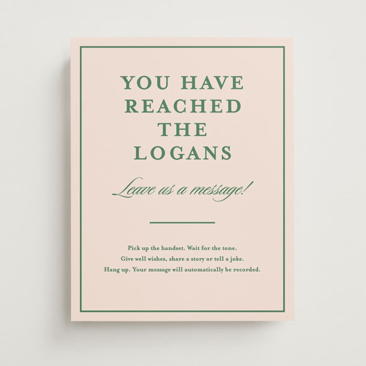 "Scripted" - Reception Signs in Emerald by Creo Study - Front