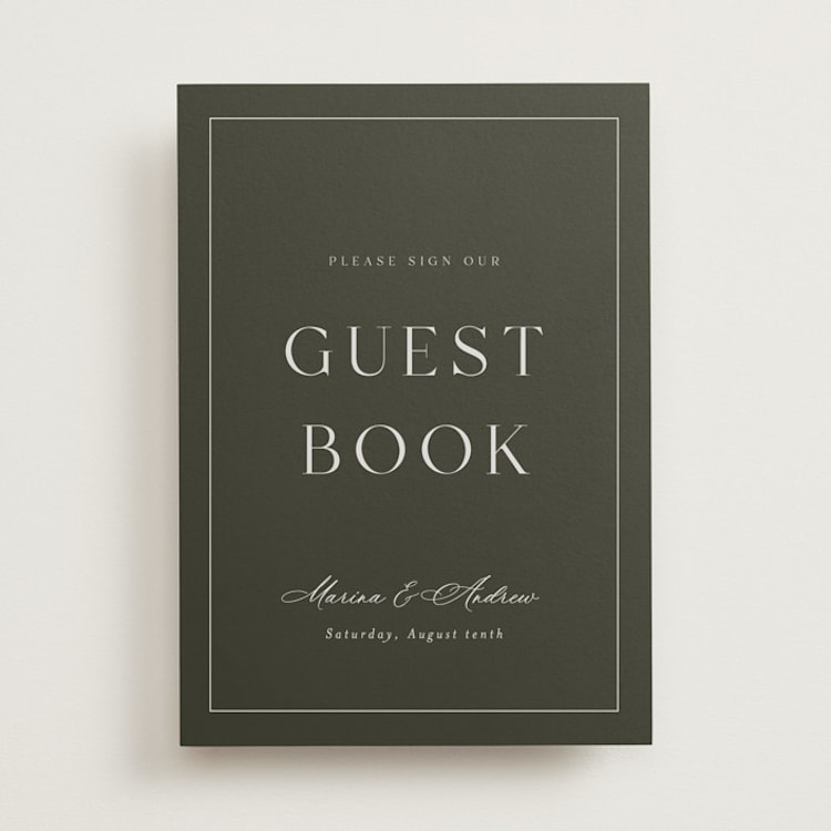 "Refined" - Reception Signs in Olive by Nicole Walsh - Front