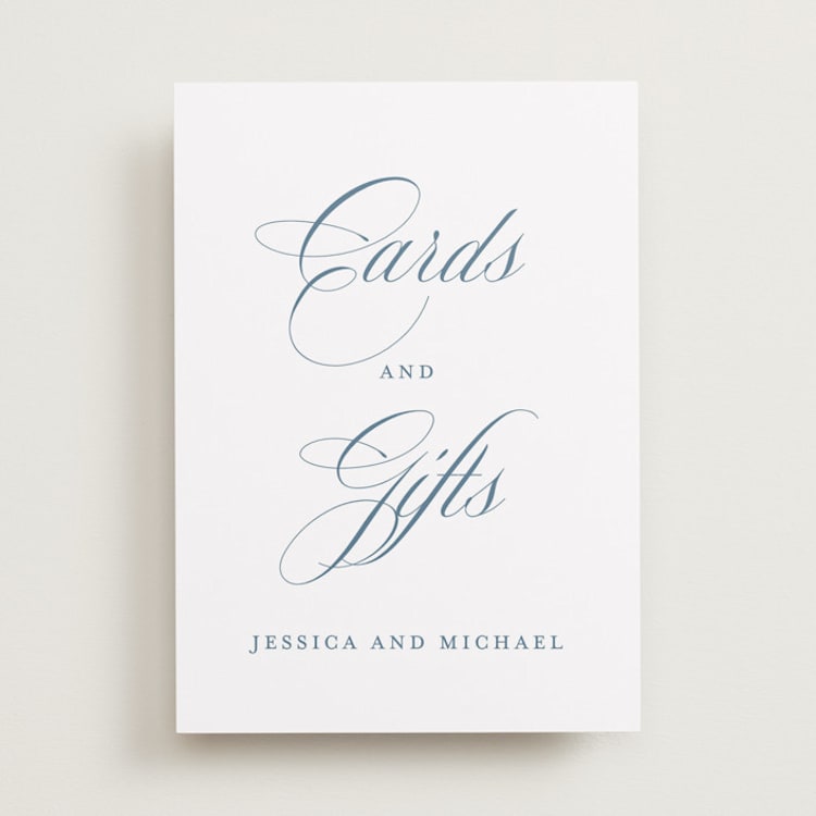 "Empire" - Reception Signs in Dusty Blue by Jennifer Postorino - Front
