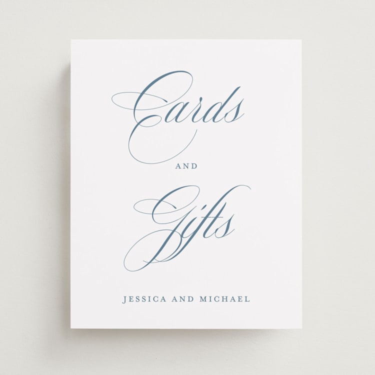 "Empire" - Reception Signs in Dusty Blue by Jennifer Postorino - Front