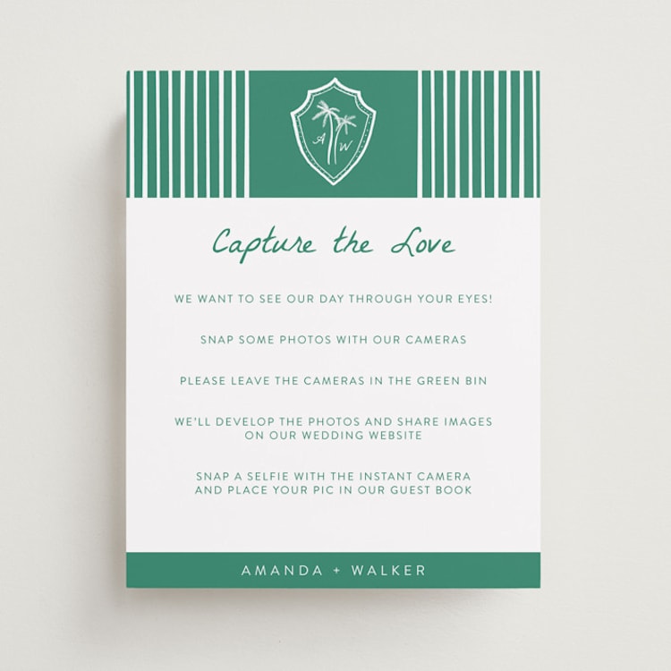 "Palm Tree Crest" - Reception Signs in Palm by Erika Firm - Front