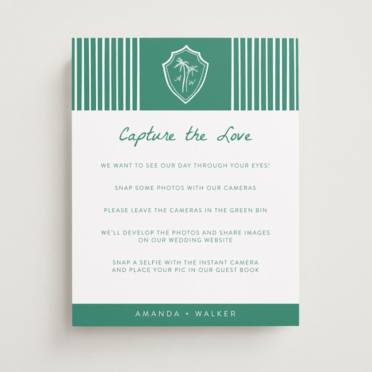"Palm Tree Crest" - Reception Signs in Palm by Erika Firm - Front