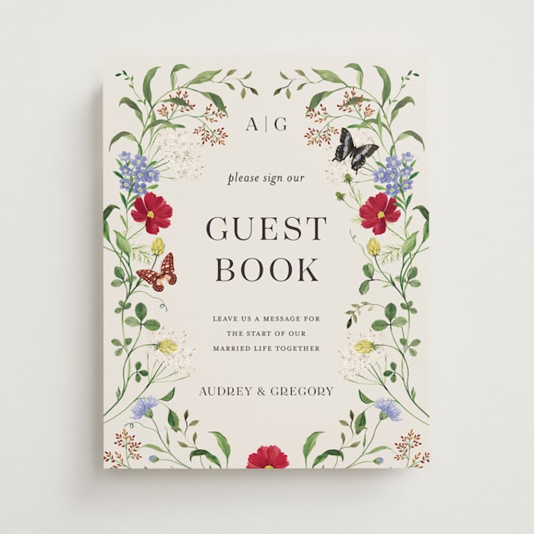"Wild meadow" - Reception Signs in Elder Flower by Sarah Knight - Front