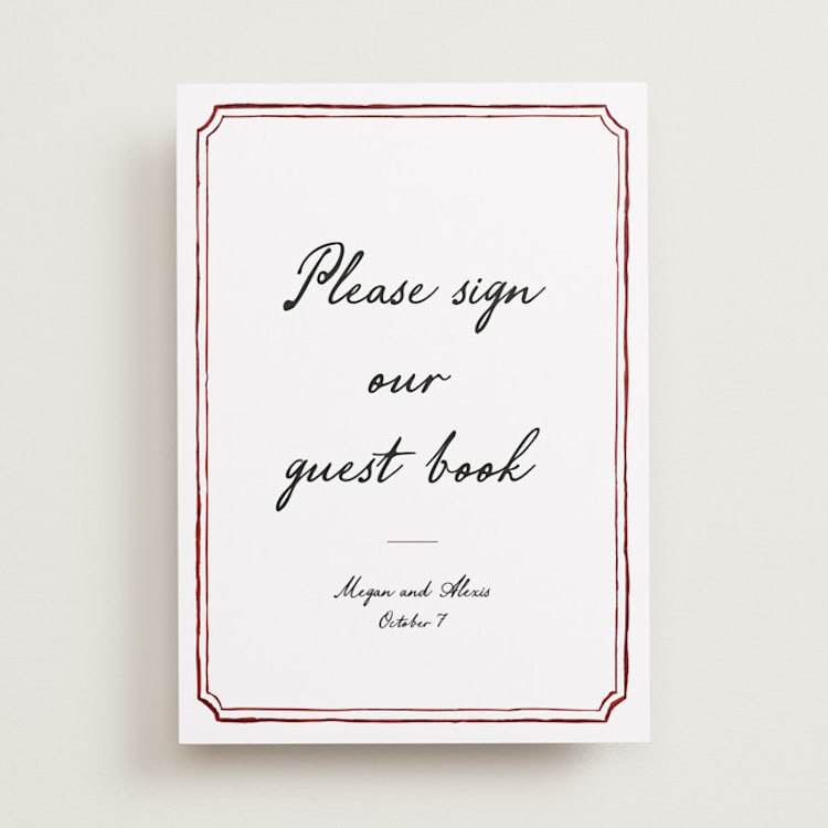 "Handwritten" - Reception Signs in Wine by Cass Loh - Front