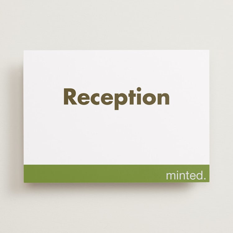 "Landscape Custom" - Reception Signs in Charcoal by Minted Custom - Front