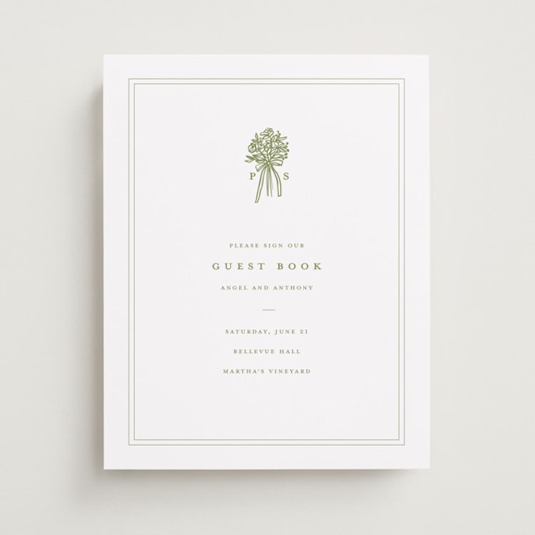 "wedding bouquet" - Reception Signs in Pistachio by Lori Wemple - Front