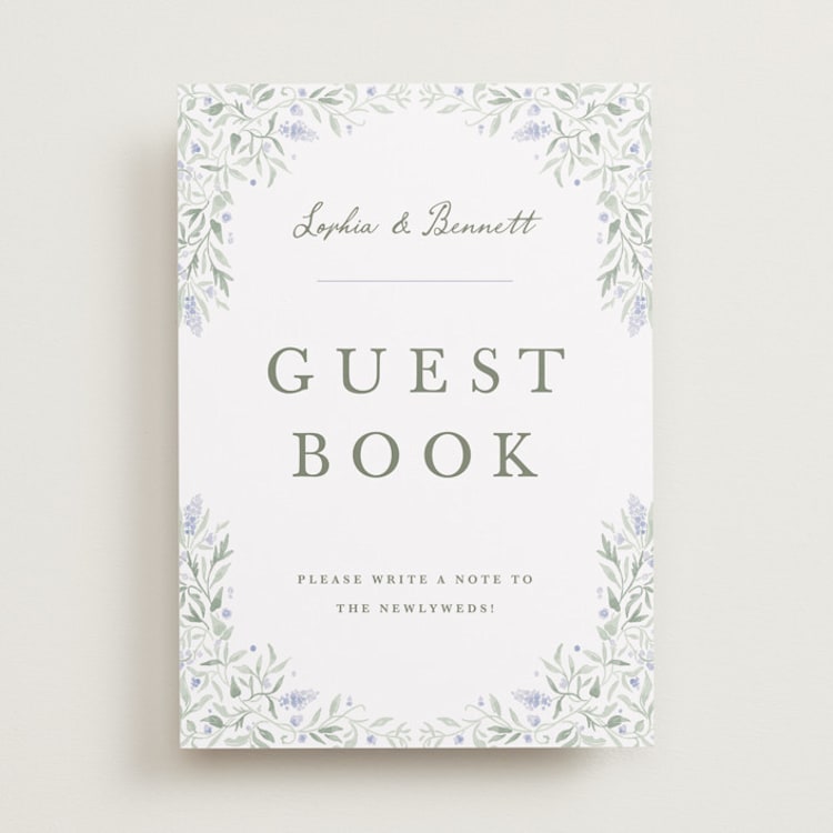 "Delicate Vines" - Reception Signs in Periwinkle by Kristen Smith - Front