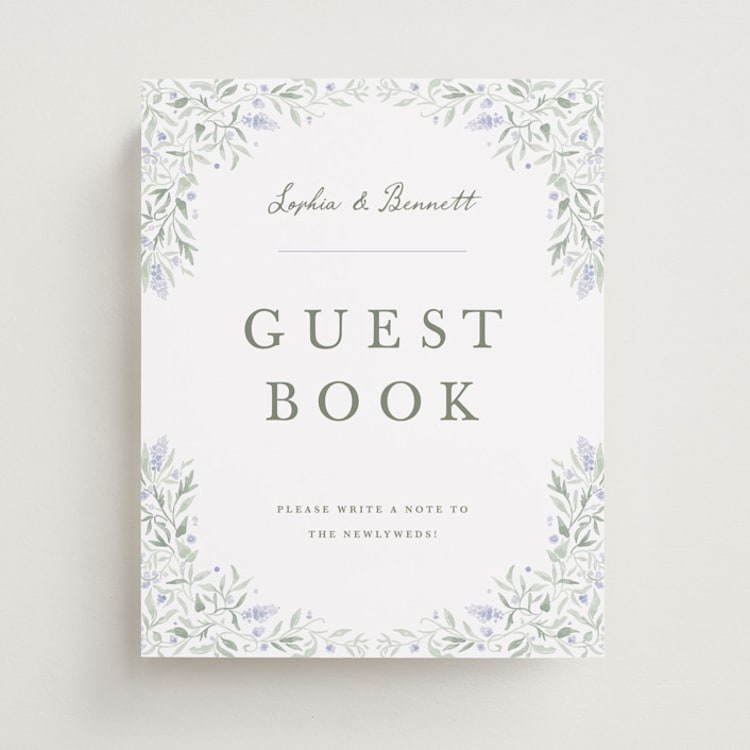 "Delicate Vines" - Reception Signs in Periwinkle by Kristen Smith - Front