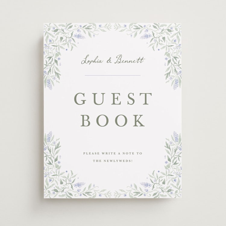 "Delicate Vines" - Reception Signs in Periwinkle by Kristen Smith - Front