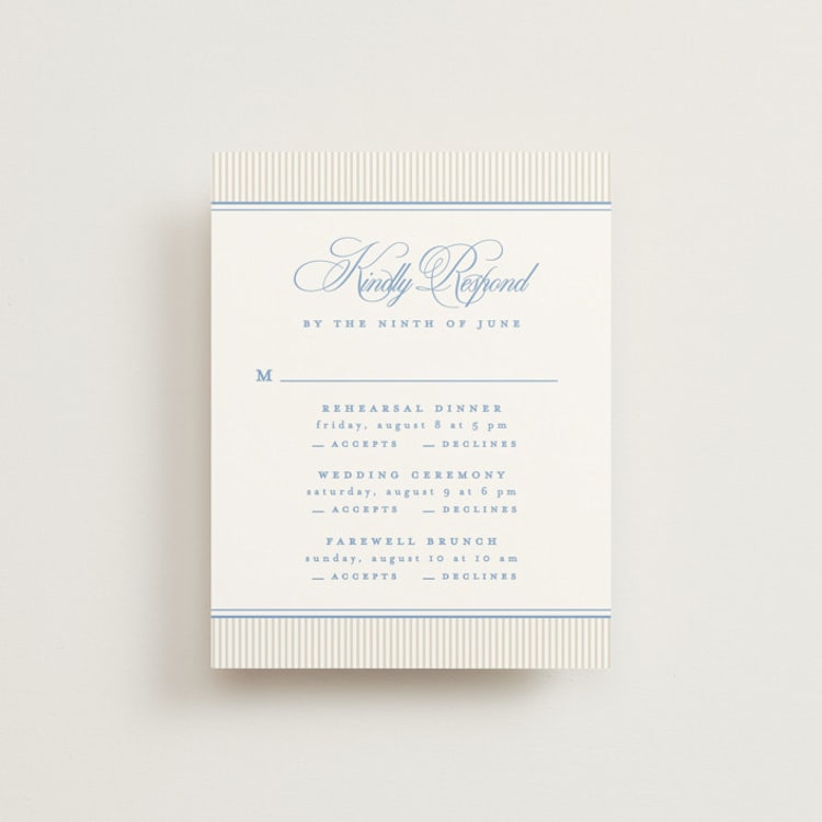 "Patterned florals" - Multi-Event RSVP Cards in Powder by Creo Study - Front