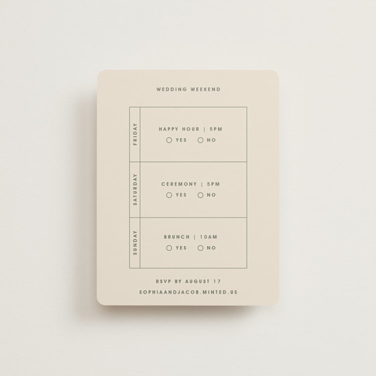 "True North" - Multi-Event RSVP Cards in Olive You More by Design Lotus - Front
