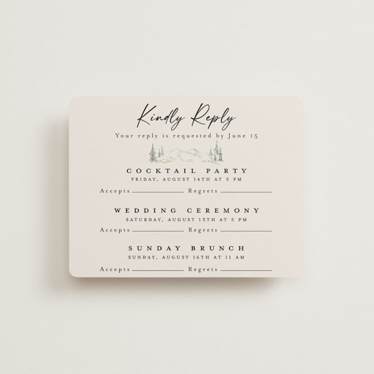 "Paradise" - Multi-Event RSVP Cards in Forest by Petra Kern - Front