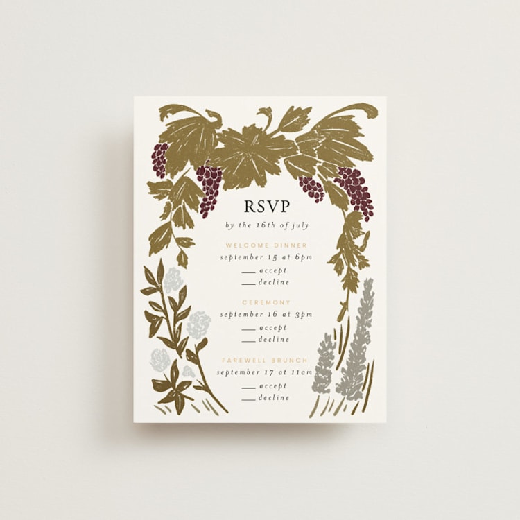 "Valley of the Moon" - Multi-Event RSVP Cards in Sage by Shiny Penny Studio - Front