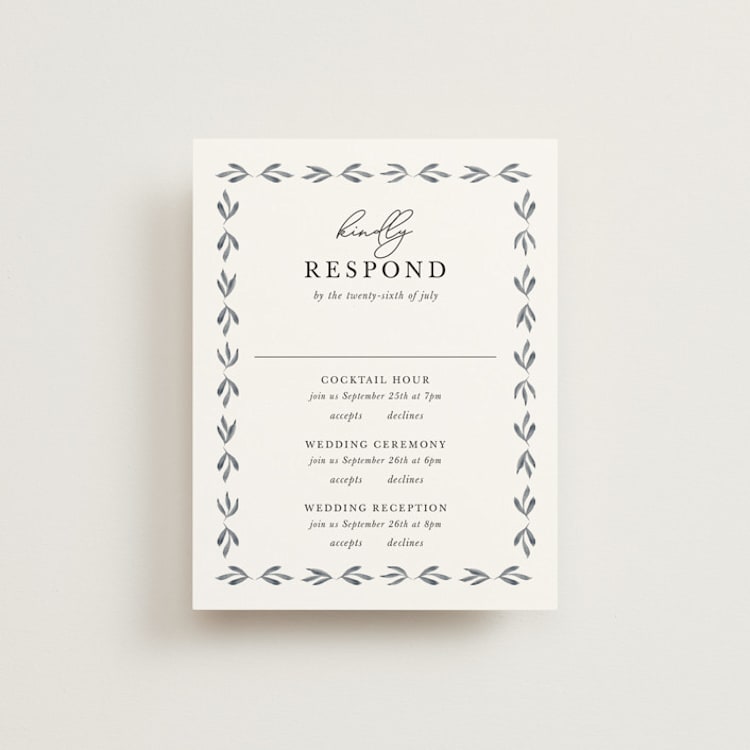 "Americana " - Multi-Event RSVP Cards in Sea by leslie hamer - Front