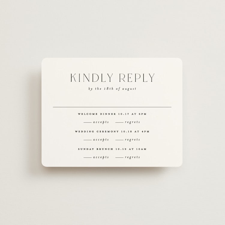 "Grande" - Multi-Event RSVP Cards in Cotton by Carolyn Nicks - Front