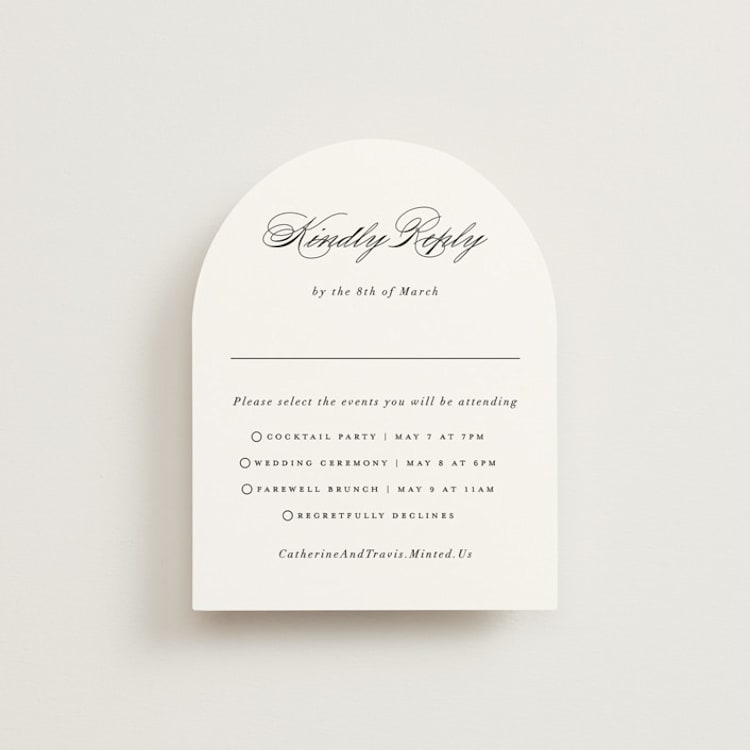 "Classically Elegant" - Multi-Event RSVP Cards in Snow by Brandy Folse - Front