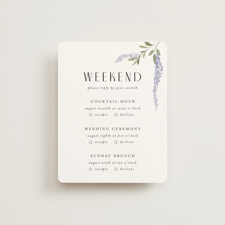 "Enchanted Evening" - Multi-Event RSVP Cards in Lavender by Design Lotus - Front
