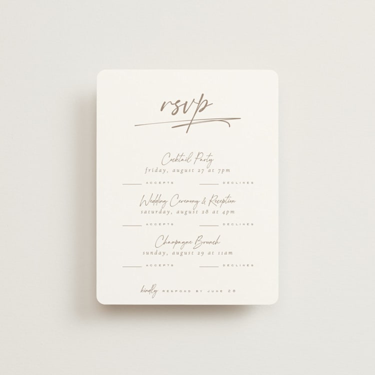"Full Photo" - Multi-Event RSVP Cards in Chiffon by Orasie - Front